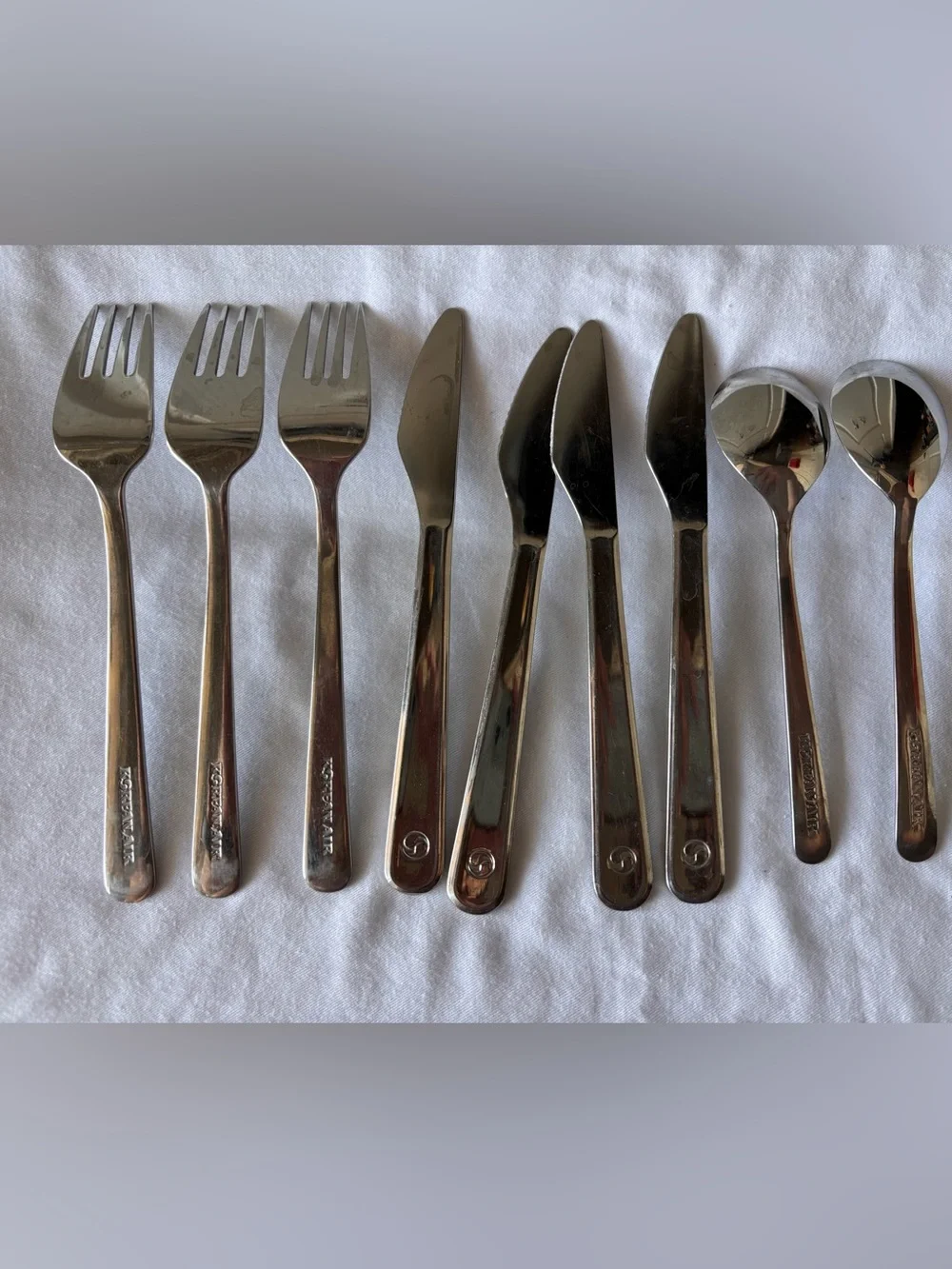 Korean Air silverware forks spoons knives airline memorabilia